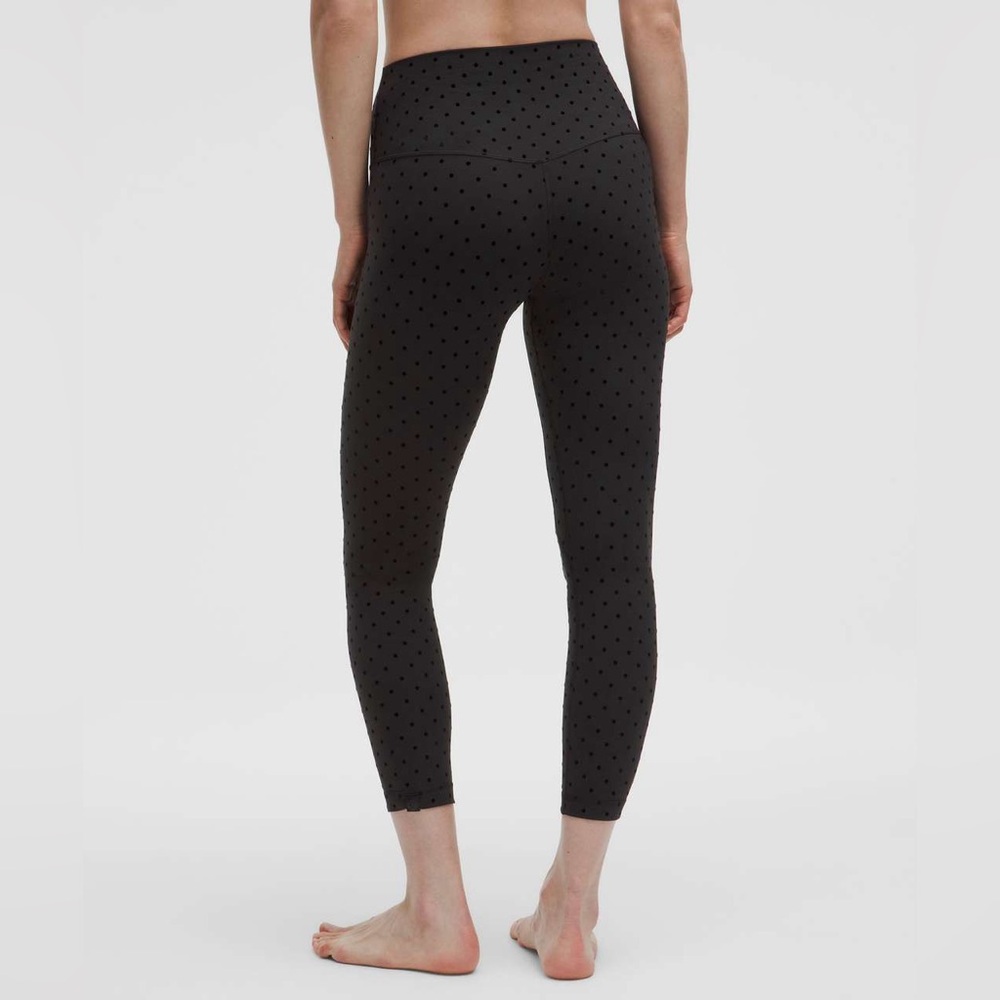 Lululemon Align High-Rise Pant 25" *Flocked in Polka Flock Black Size 12 - Picture 3 of 7
